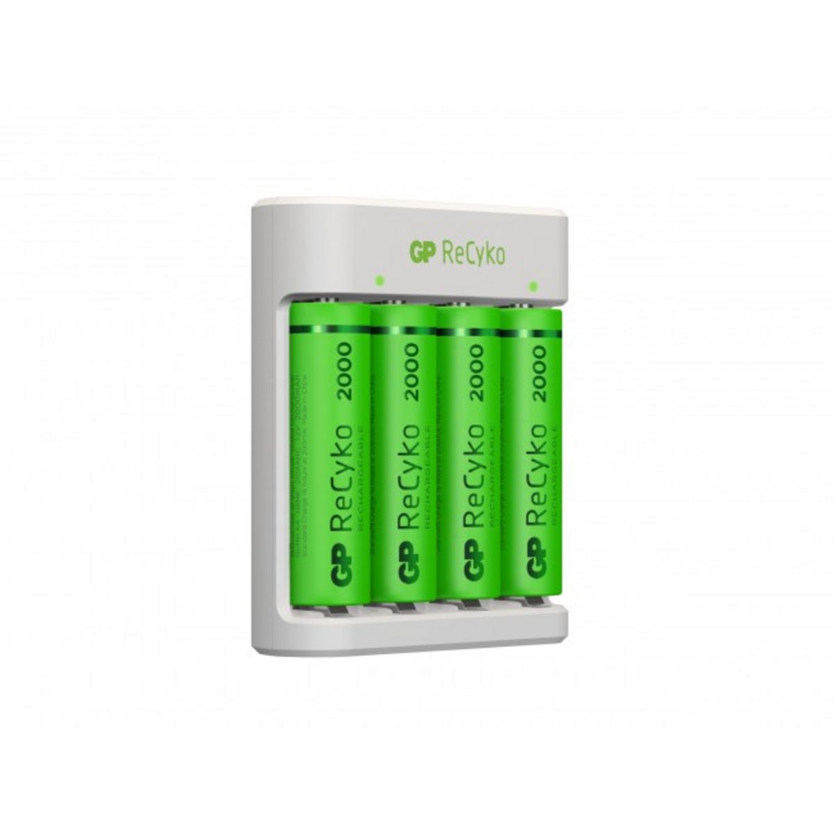 GP Chargeur USB E411+4Accus AA 2100 MAH - Blanc