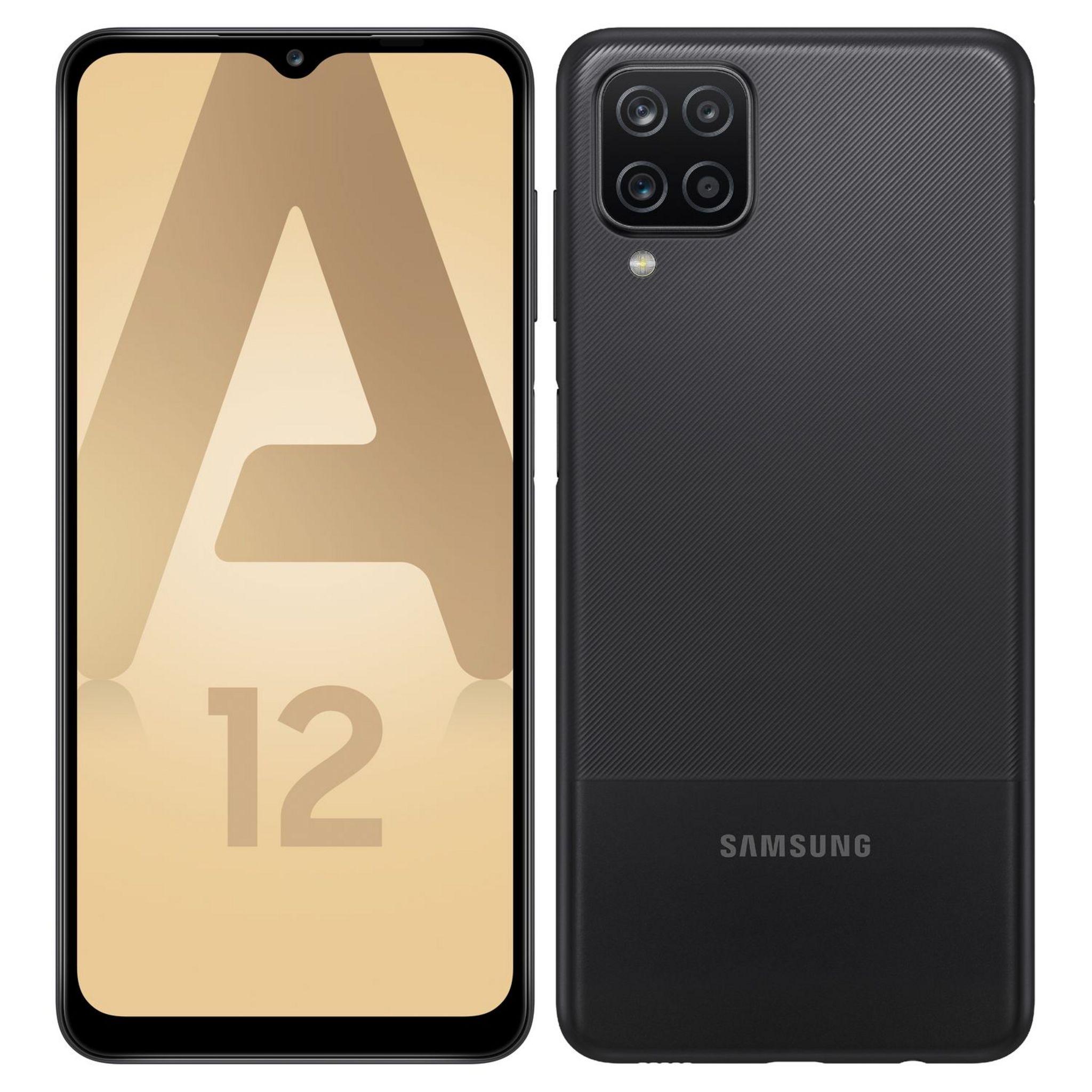 Voir la diapositive 1 : SAMSUNG Smartphone Galaxy A12  4G  64 Go  6.5 pouces  Noir  Double NanoSim