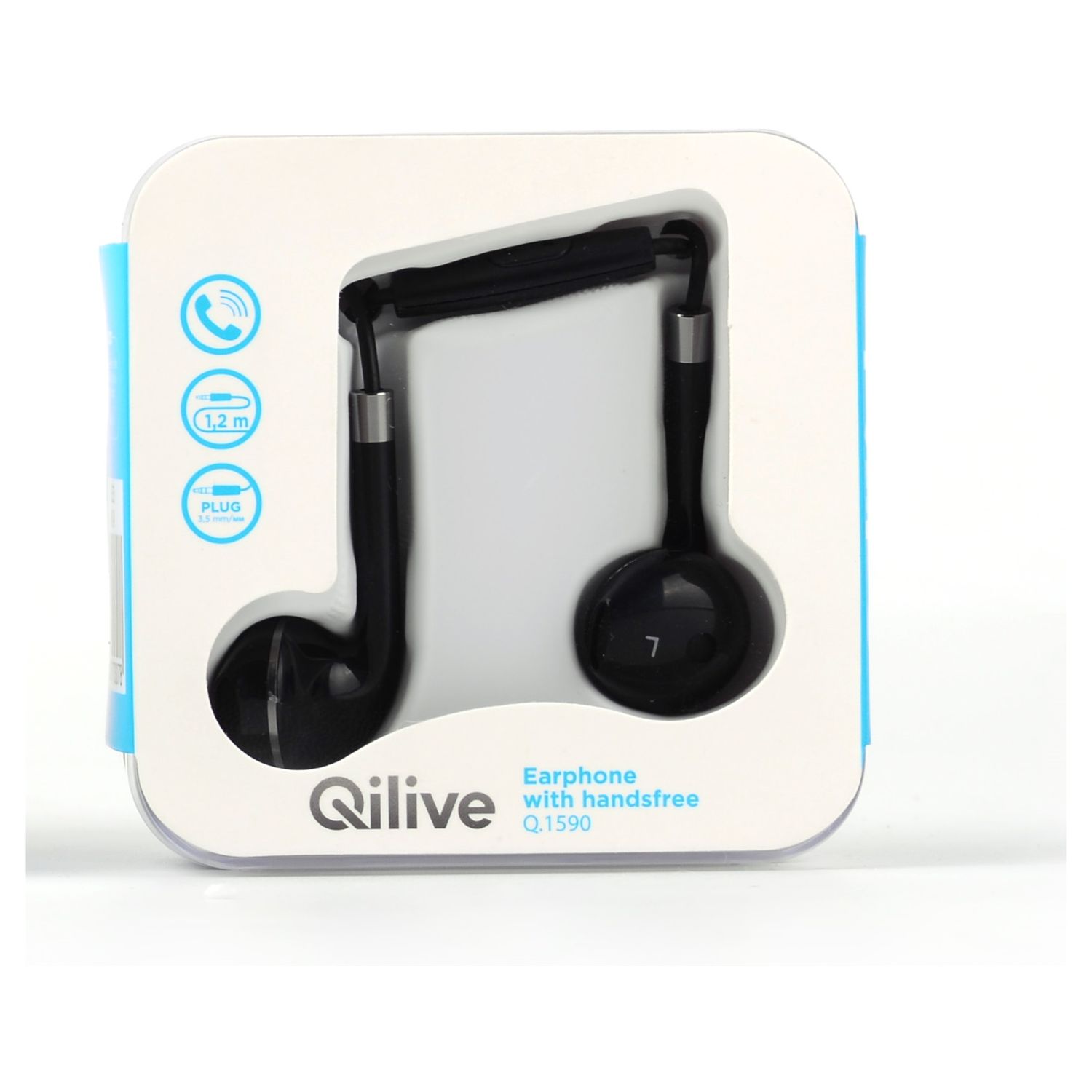 Voir la diapositive 2 : QILIVE Écouteurs filaires Q.1590 - Noir/Argent