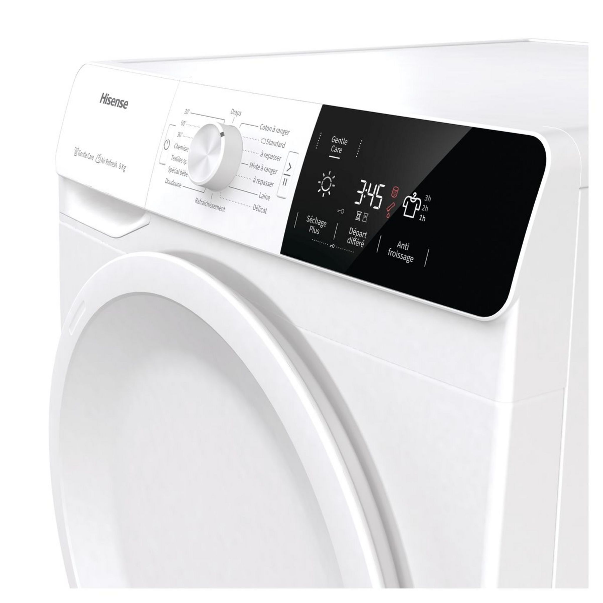 Voir la diapositive 4 : HISENSE Sèche linge porte pleine DCGE801, 8 kg, Condensation, B