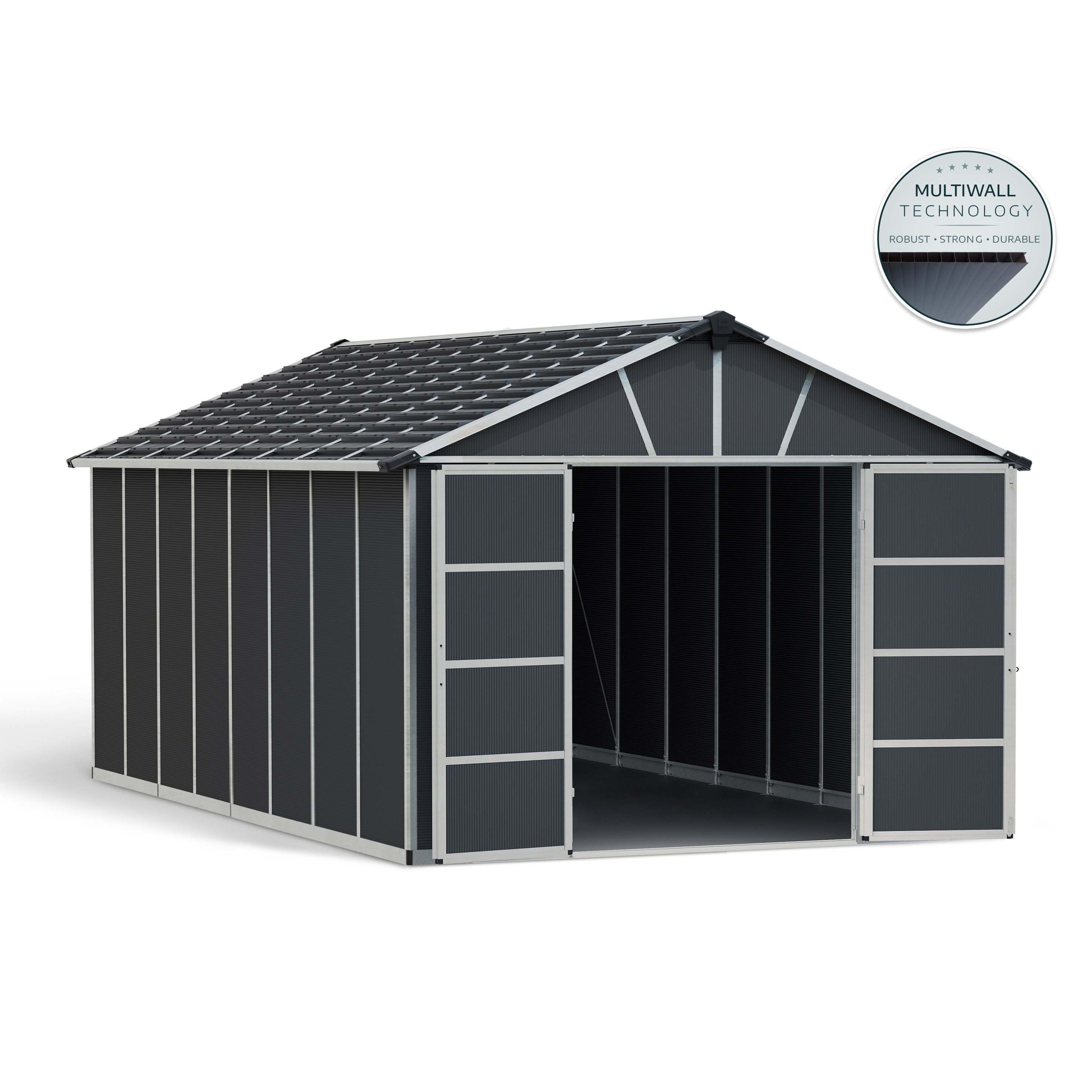 Voir la diapositive 9 : CANOPIA BY PALRAM Abri de jardin polycarbonate - Avec plancher - 15,1m² - YUKON