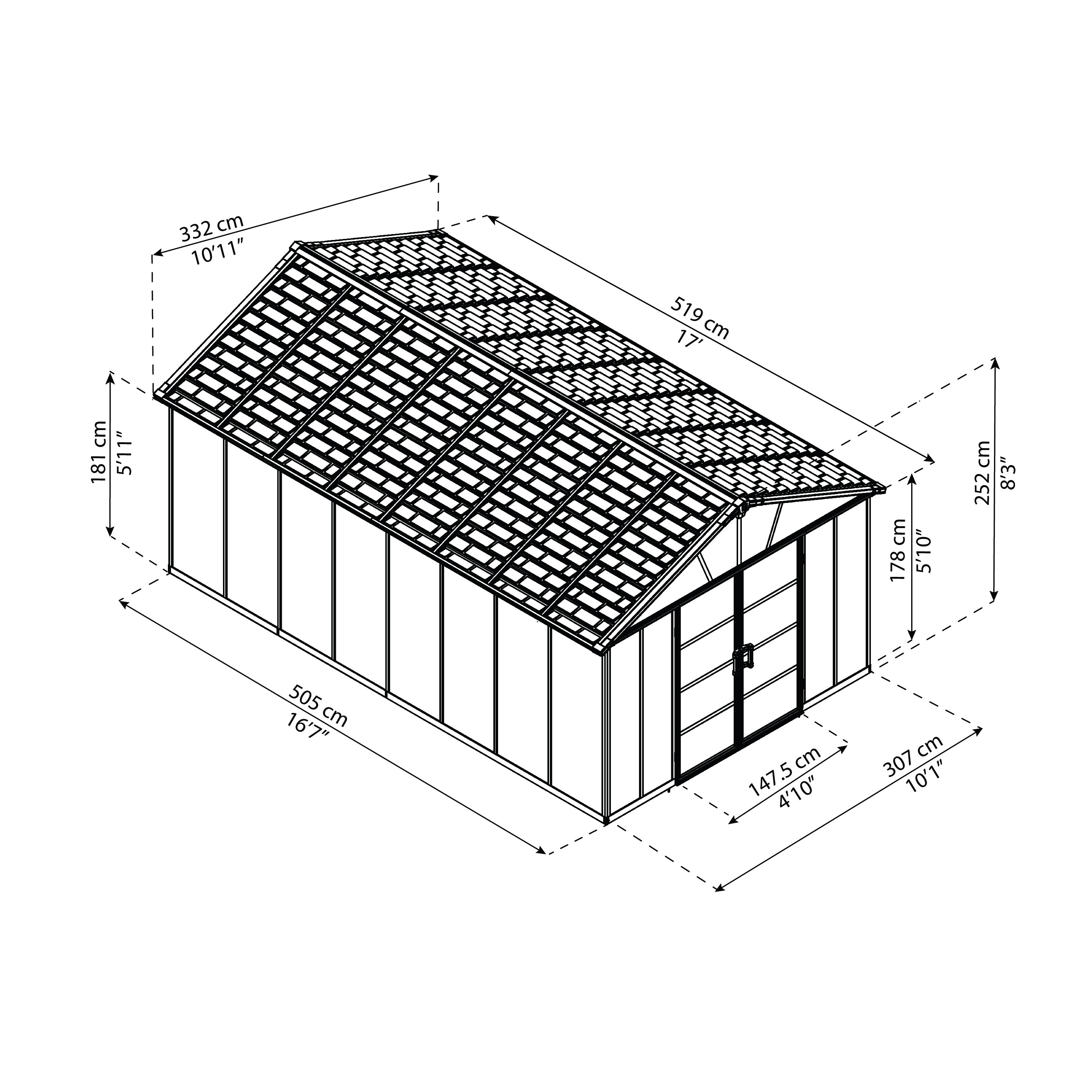 Voir la diapositive 8 : CANOPIA BY PALRAM Abri de jardin polycarbonate - 15,1m² - YUKON