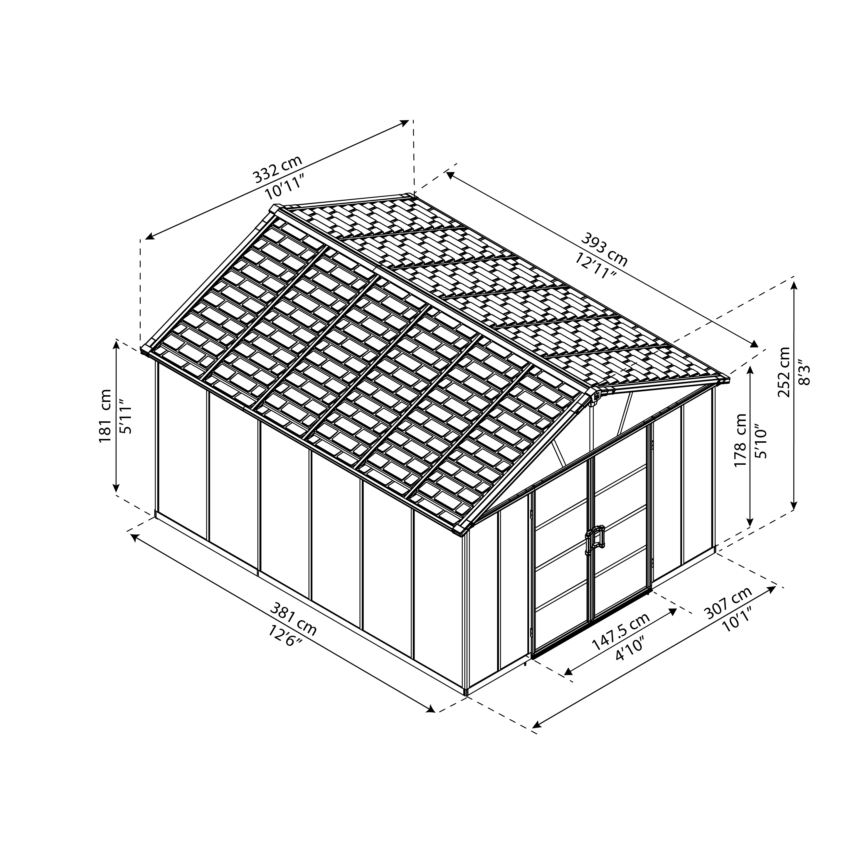 Voir la diapositive 8 : CANOPIA BY PALRAM Abri de jardin polycarbonate - 11,3m² - YUKON