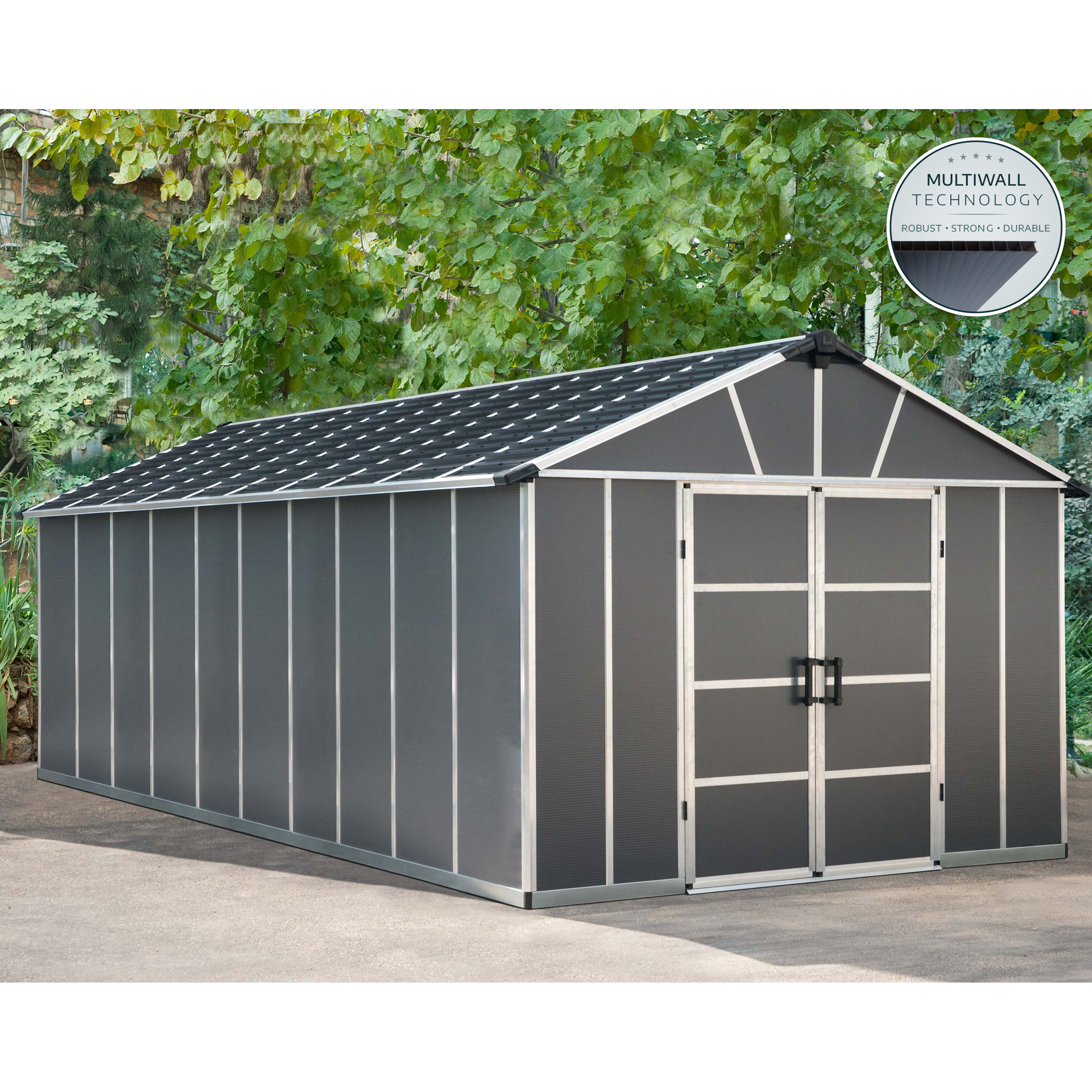 Voir la diapositive 2 : CANOPIA BY PALRAM Abri de jardin polycarbonate - 18,8m² - YUKON