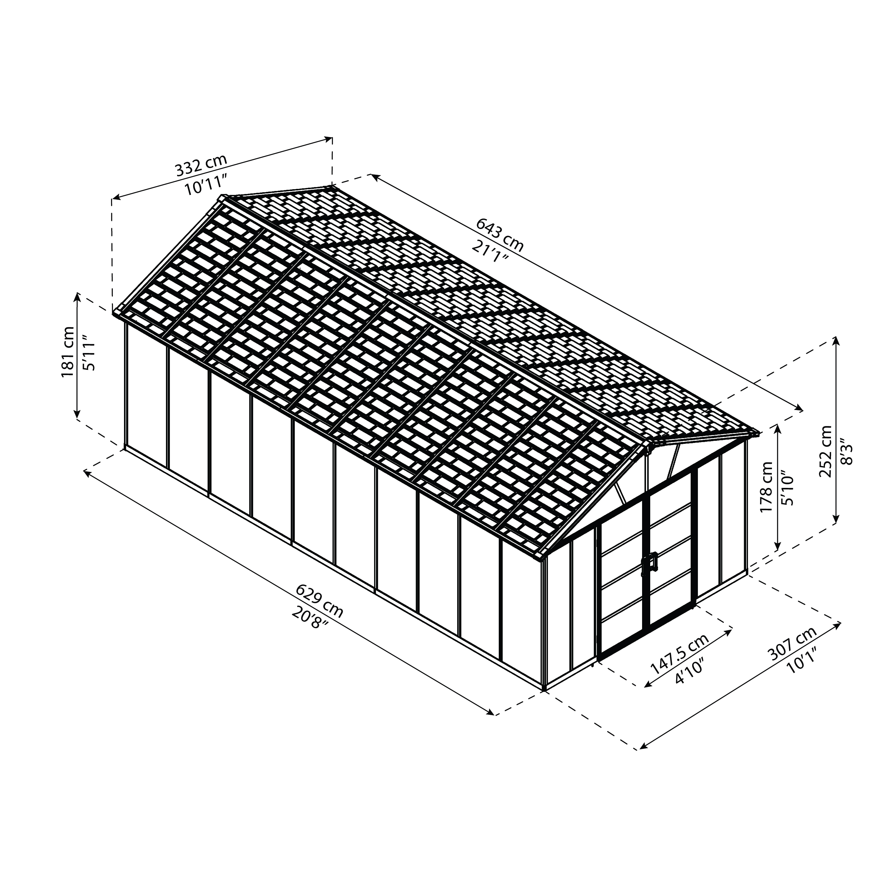 Voir la diapositive 8 : CANOPIA BY PALRAM Abri de jardin polycarbonate - 18,8m² - YUKON