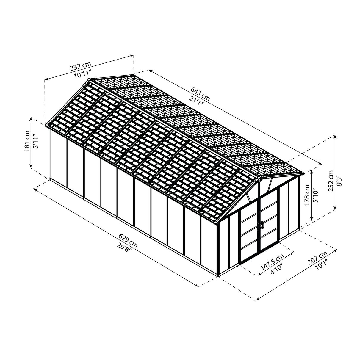 CANOPIA BY PALRAM Abri de jardin polycarbonate - 18,8m² - YUKON