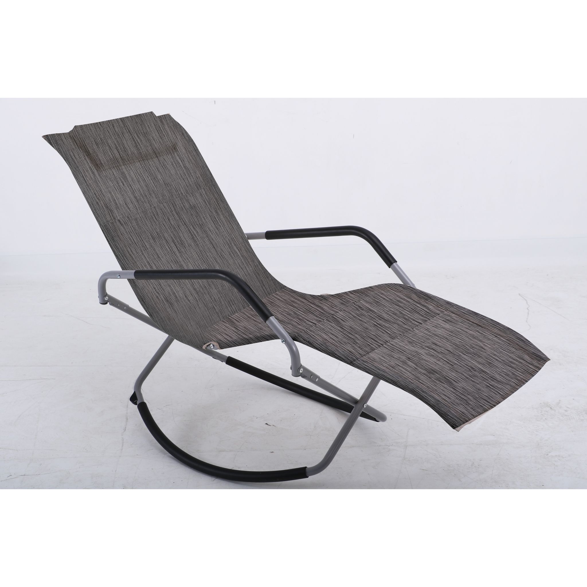 Voir la diapositive 2 : GIVEX Bain de soleil pliant à bascule - Noir chiné - ELLYPSE