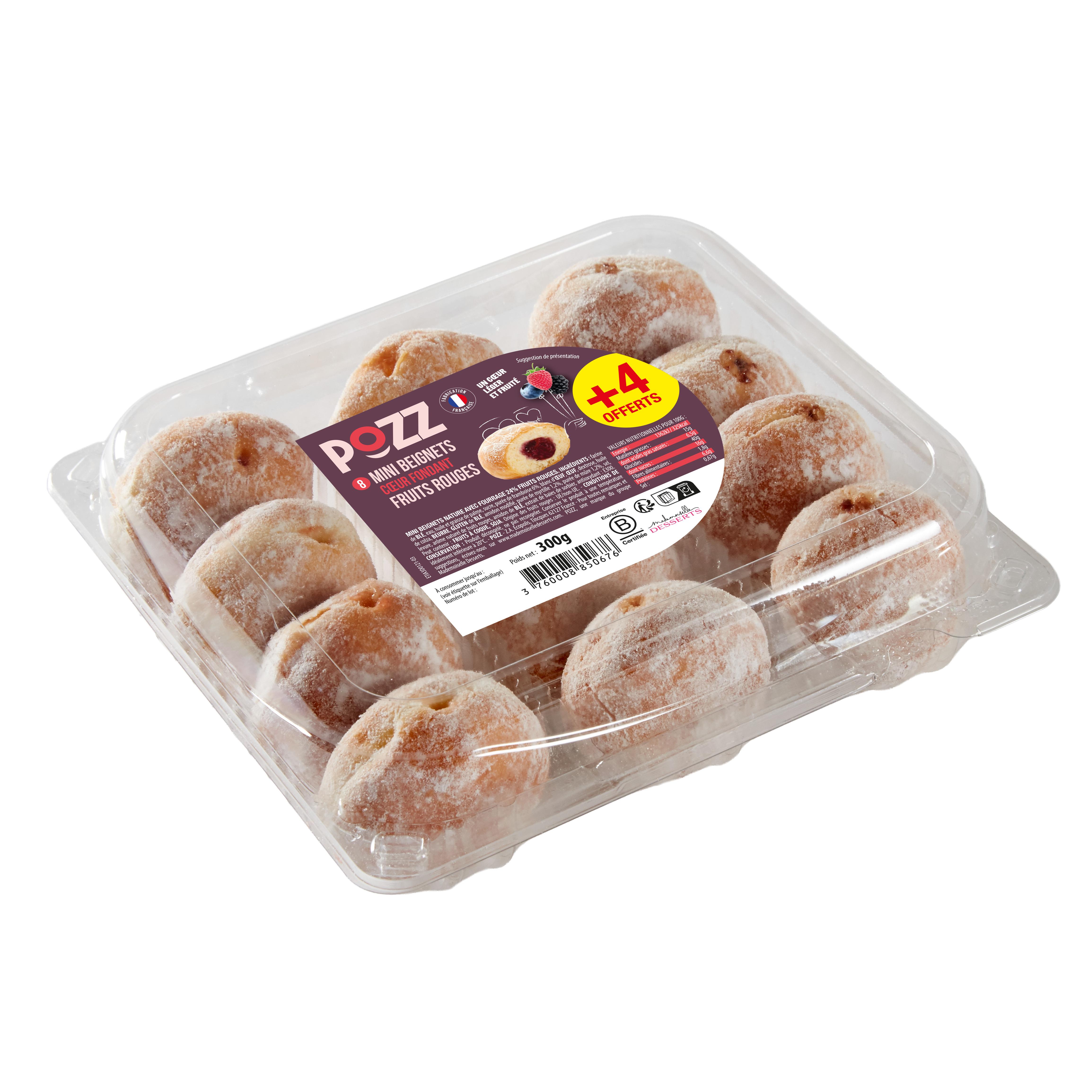 POZZ Mini beignets aux fruits rouges 8x25g + 4 offerts 300g