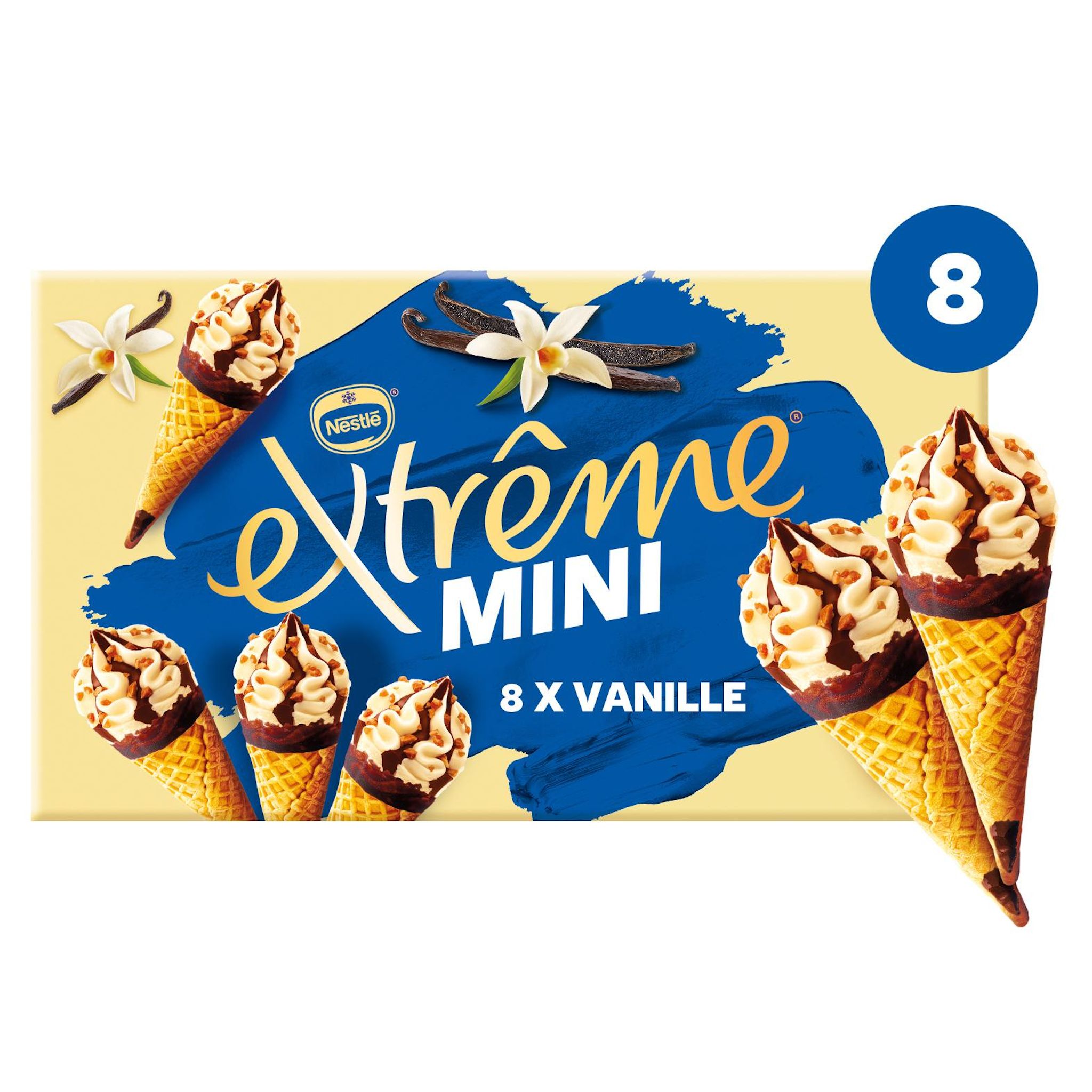 Voir la diapositive 2 : EXTREME Mini cône vanille 8 pièces 312g