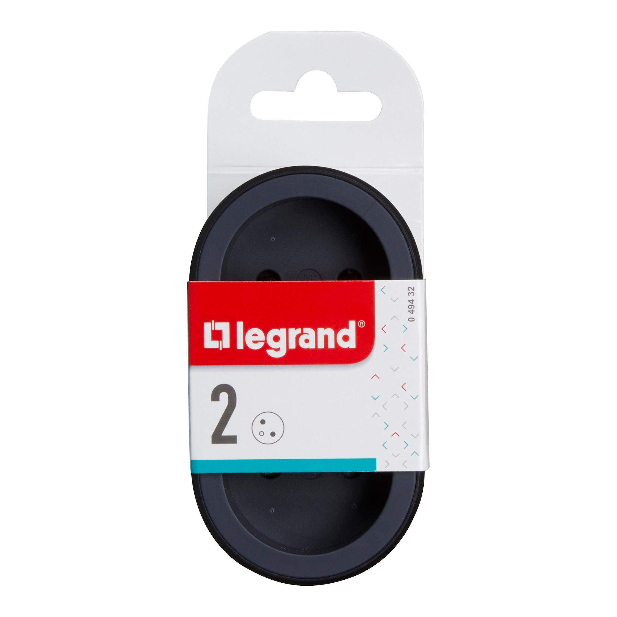 LEGRAND Biplite 2x2p16A+t frontales noir/gris fonce