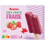 Voir la diapositive 2 : AUCHAN Bâtonnet 100% fruits à la fraise sans sucres ajoutés 4 bâtonnets 240g