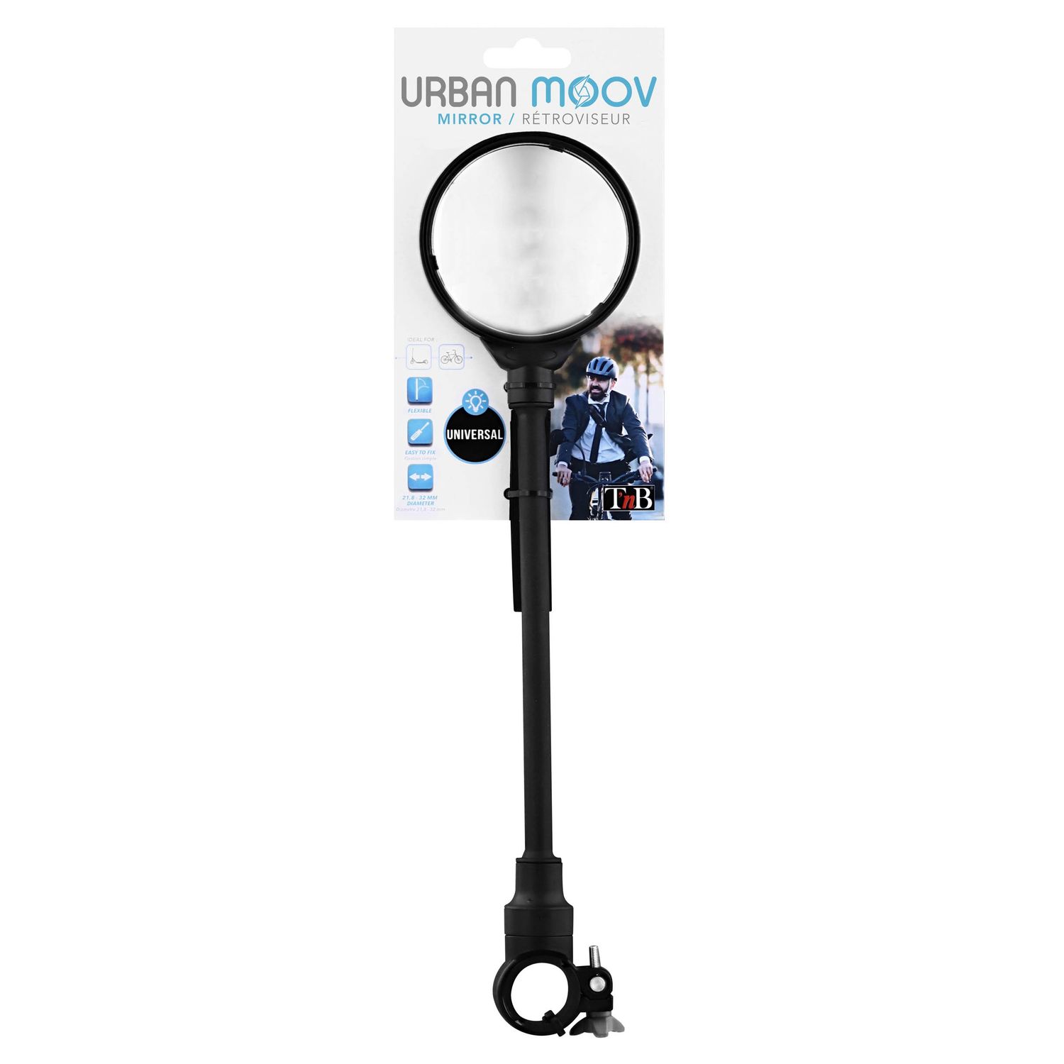 Voir la diapositive 2 : URBAN MOOV Rétroviseur flexible pour guidon vélo