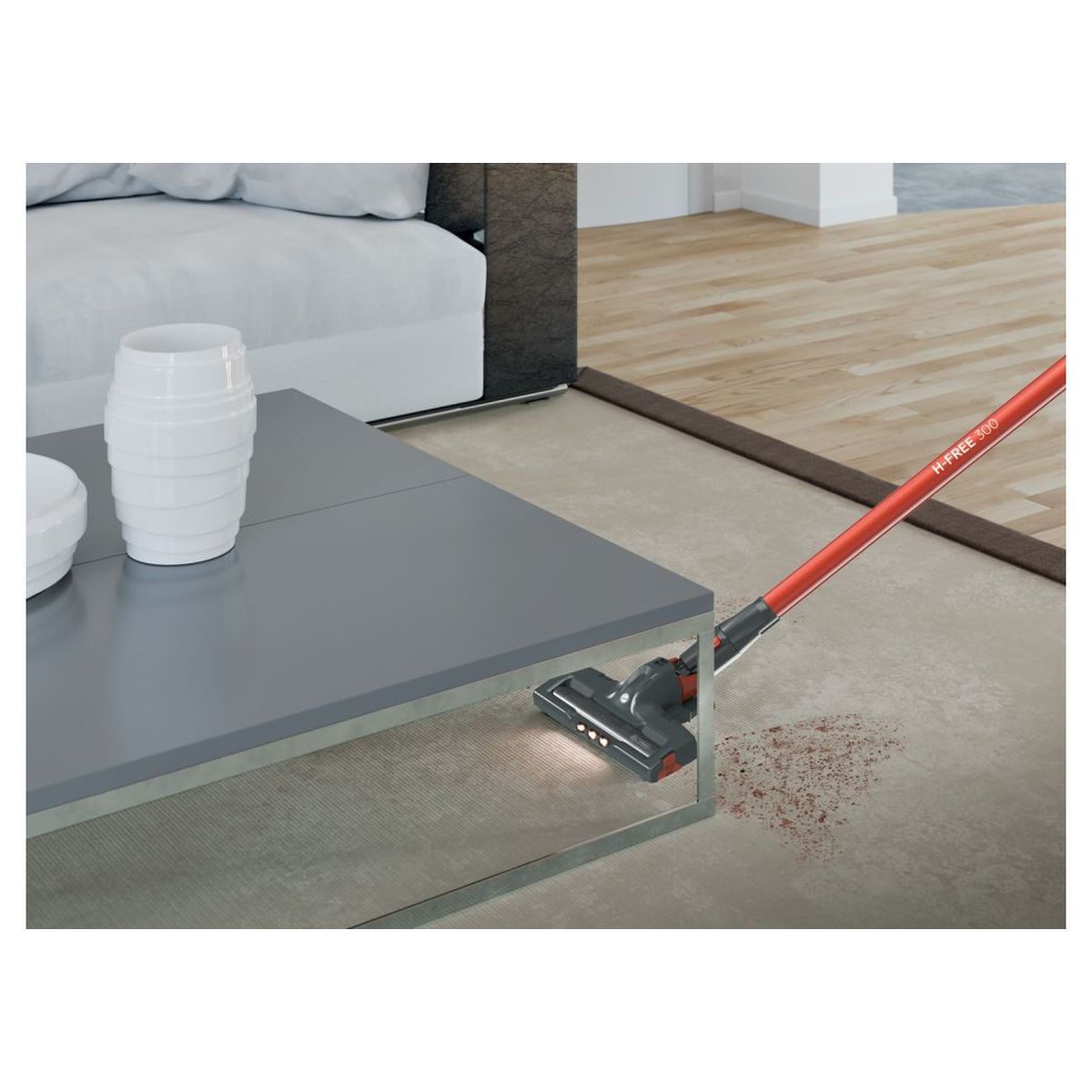 HOOVER Aspirateur balai HF322AFP - Noir et rouge