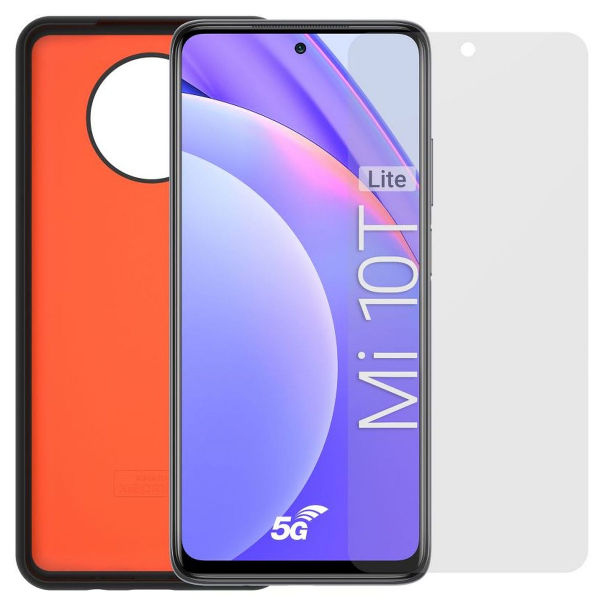 Voir la diapositive 5 : XIAOMI Coque + Verre trempé pour Xiaomi Mi 10T Lite - Noir/Orange
