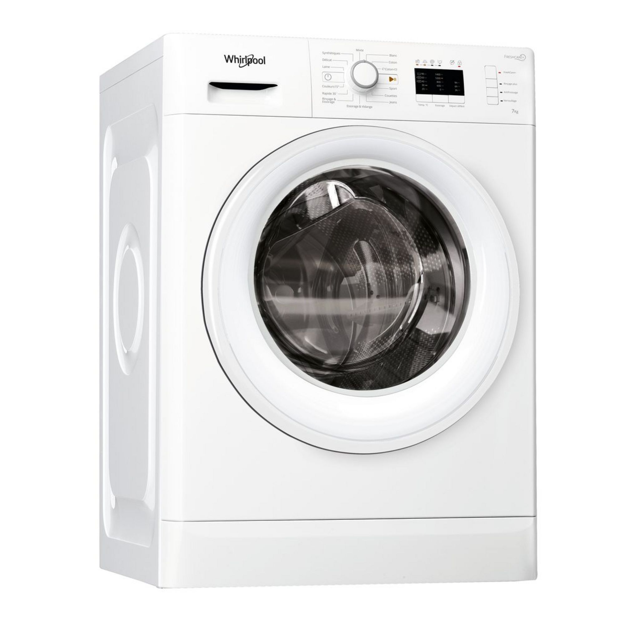 Voir la diapositive 1 : WHIRLPOOL Lave linge hublot FWL71452WFR, 7 kg, 1400 T/min