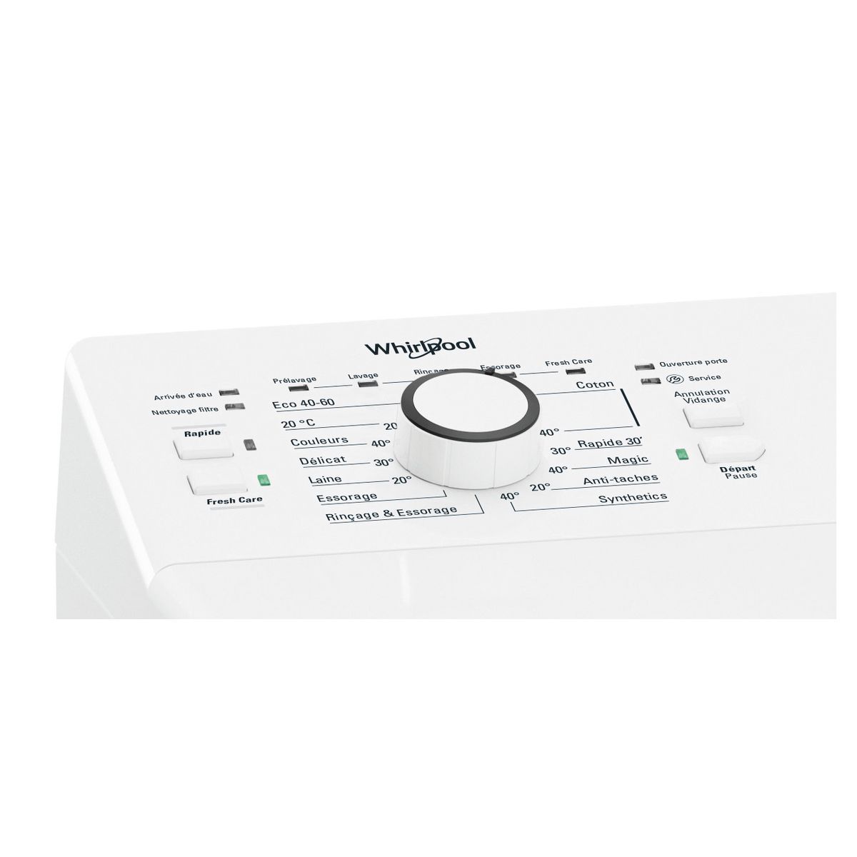 WHIRLPOOL Lave linge top TDLR6235FRN, 6 kg, 1200 T/min