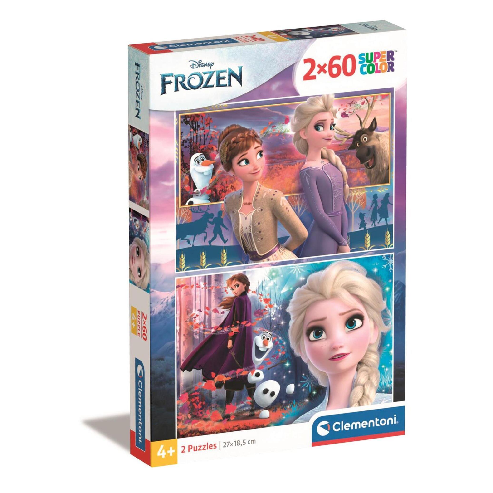 CLEMENTONI Puzzle 2x60 pièces Supercolor Reine des Neiges