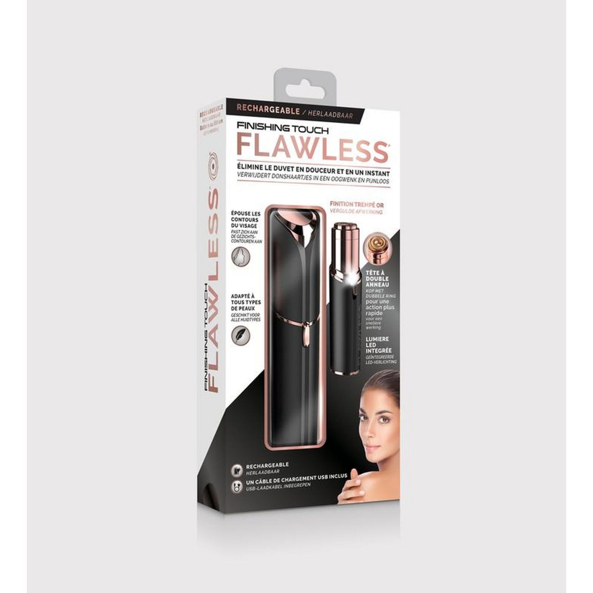 Voir la diapositive 3 : FLAWLESS Kit épilateur visage EPIL10NG - Noir