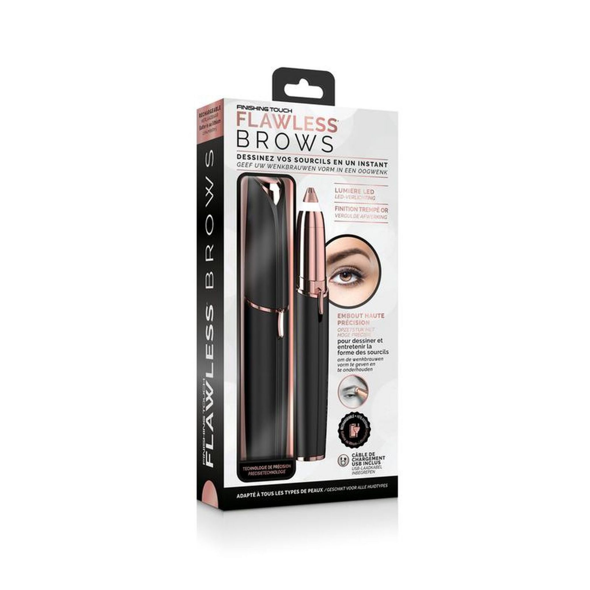 Voir la diapositive 3 : FLAWLESS Kit épilateur sourcils EPIL40NG - Noir
