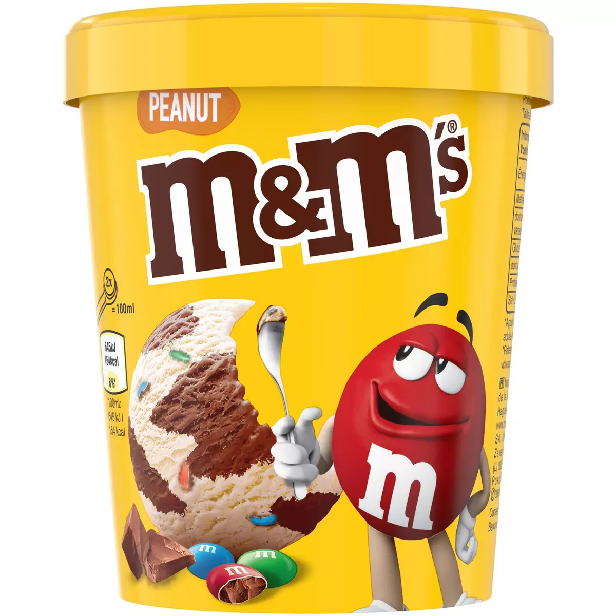 M&M'S Pot de crème glacé à la cacahuète avec bonbons chocolatés 295g