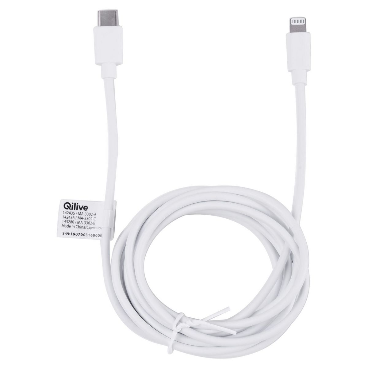 QILIVE Câble de charge pour smartphone - Blanc