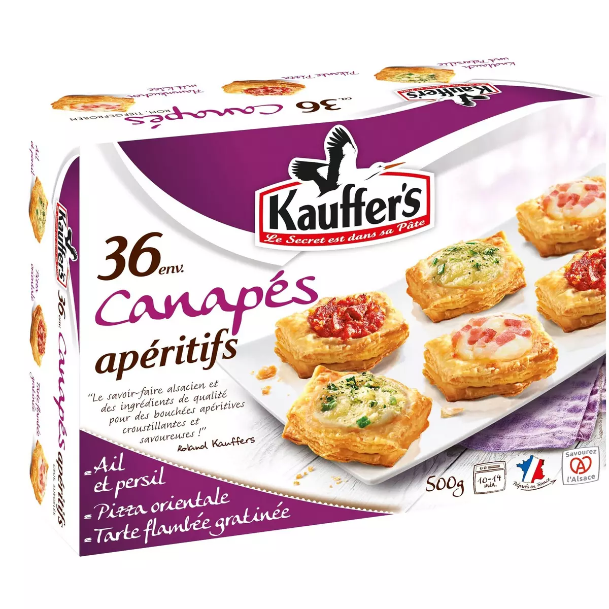 KAUFFER'S Mini feuilleté canapés apéritifs 36 pièces 500g