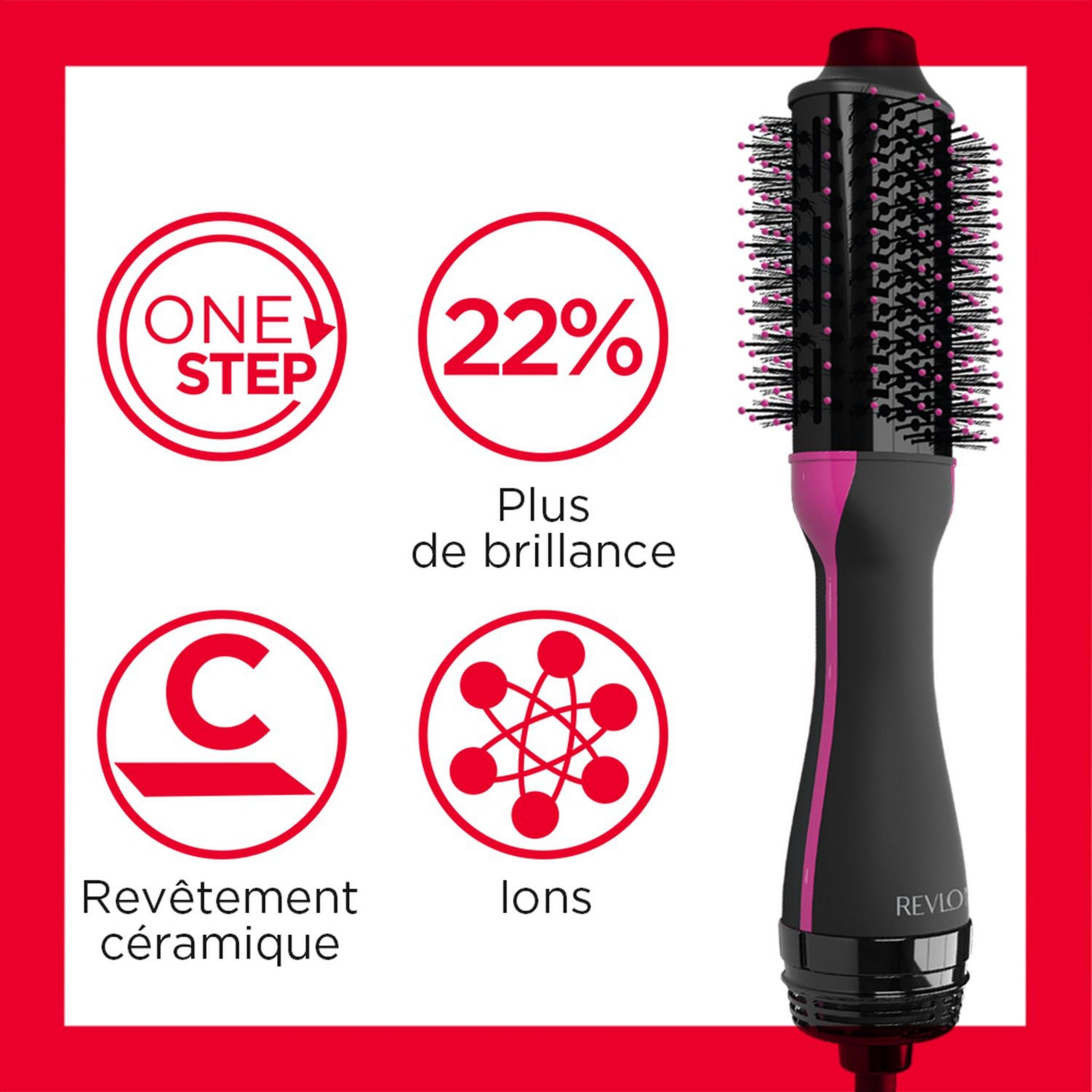 Voir la diapositive 7 : REVLON Brosse chauffante lissante RVDR5282UKE - Noir