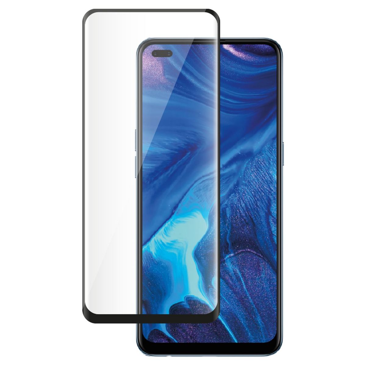 OPPO Protection écran verre trempé Oppo Reno 4Z - Transparent contour noir