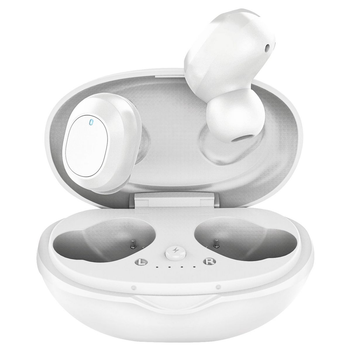 WIKO Smartphone View5 64 Go Bleu 4G + WiBuds Essentials avec boitier de chargement - Blanc