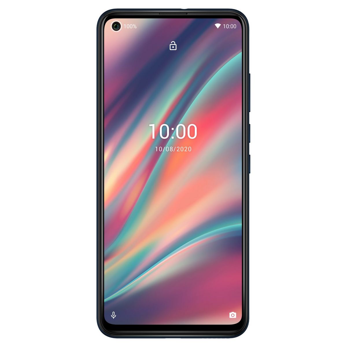 WIKO Smartphone View5 64 Go Bleu 4G + WiBuds Essentials avec boitier de chargement - Blanc