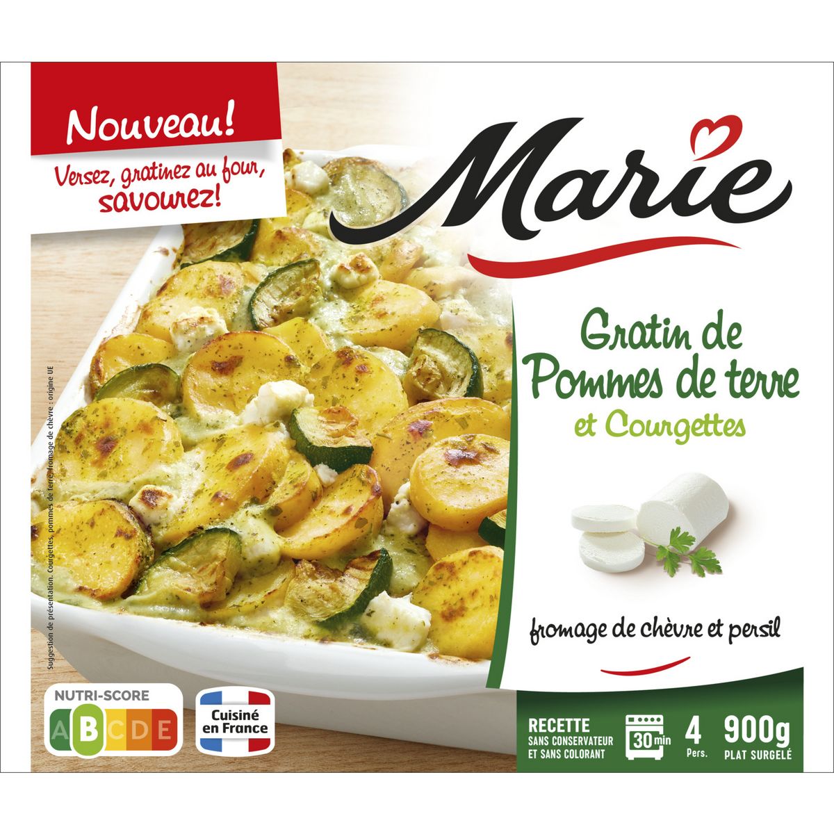 MARIE Gratin de pommes de terre et courgettes 4 portions 900g
