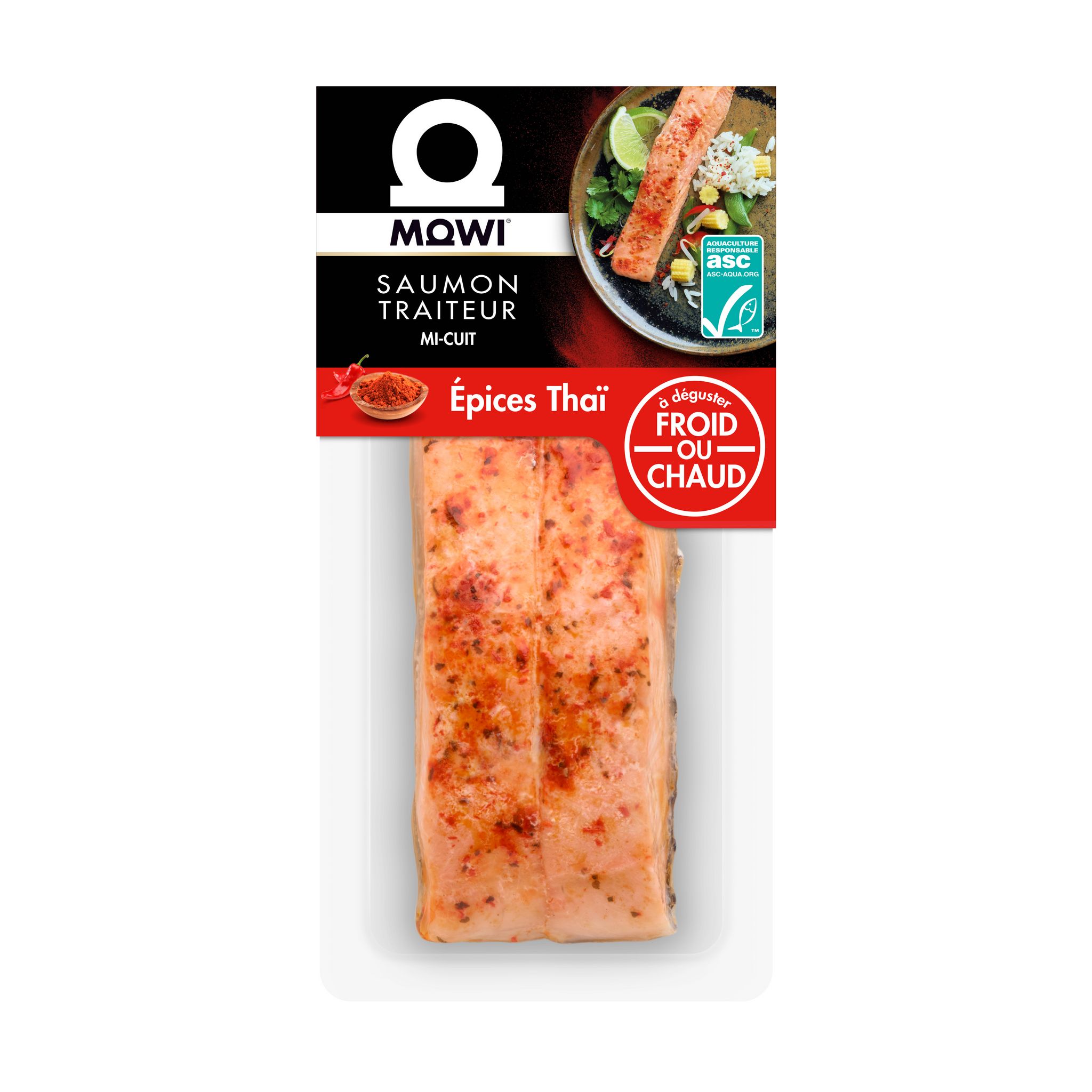 MOWI Pavé de saumon mi cuit épices Thai 2 pièces 220g