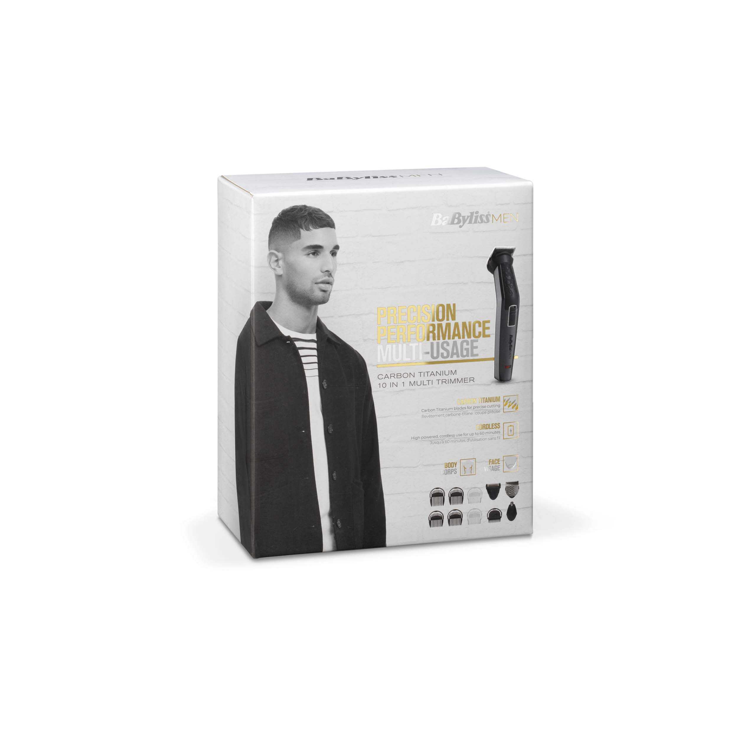 Voir la diapositive 6 : BABYLISS Tondeuse visage et corps 10 en 1 MT727E - Gris