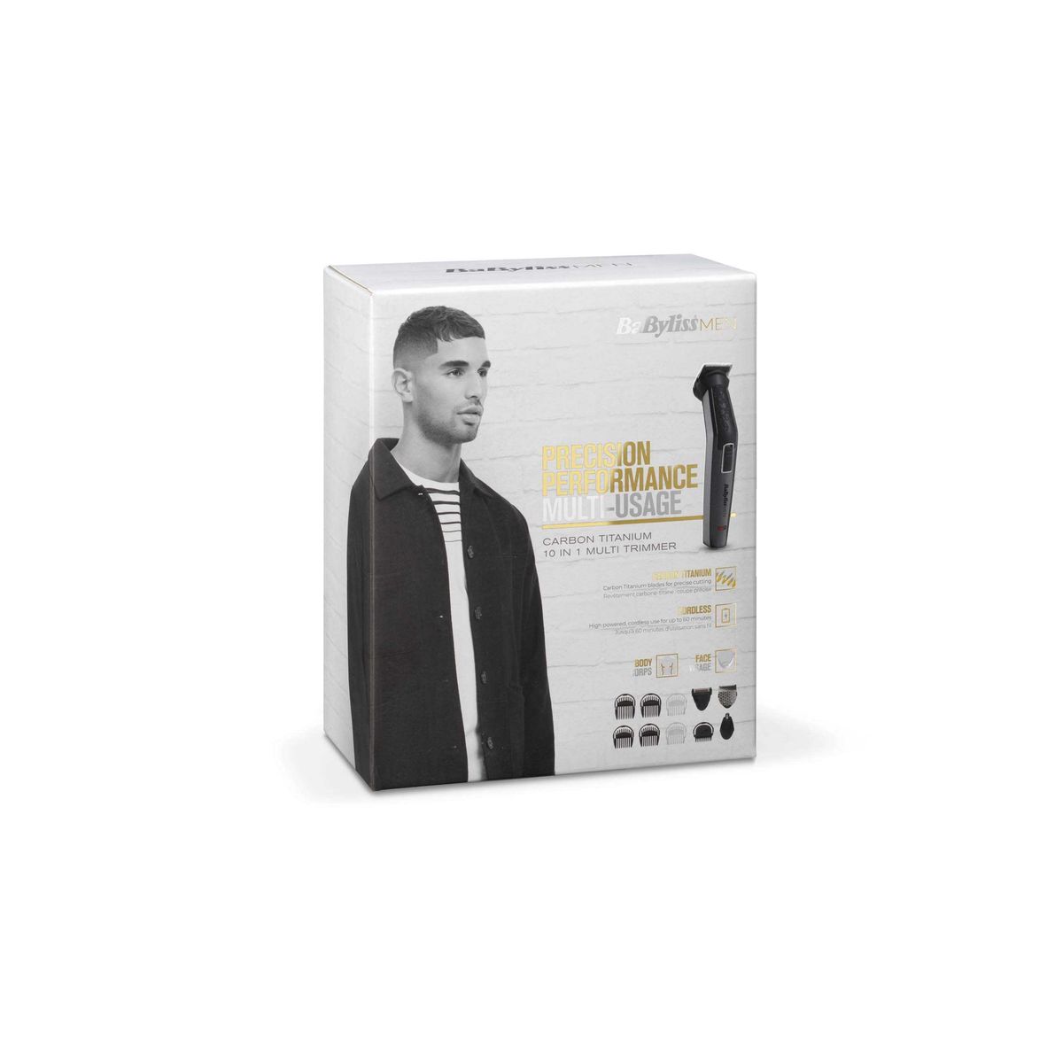 Voir la diapositive 10 : BABYLISS Tondeuse visage et corps 10 en 1 MT727E - Gris