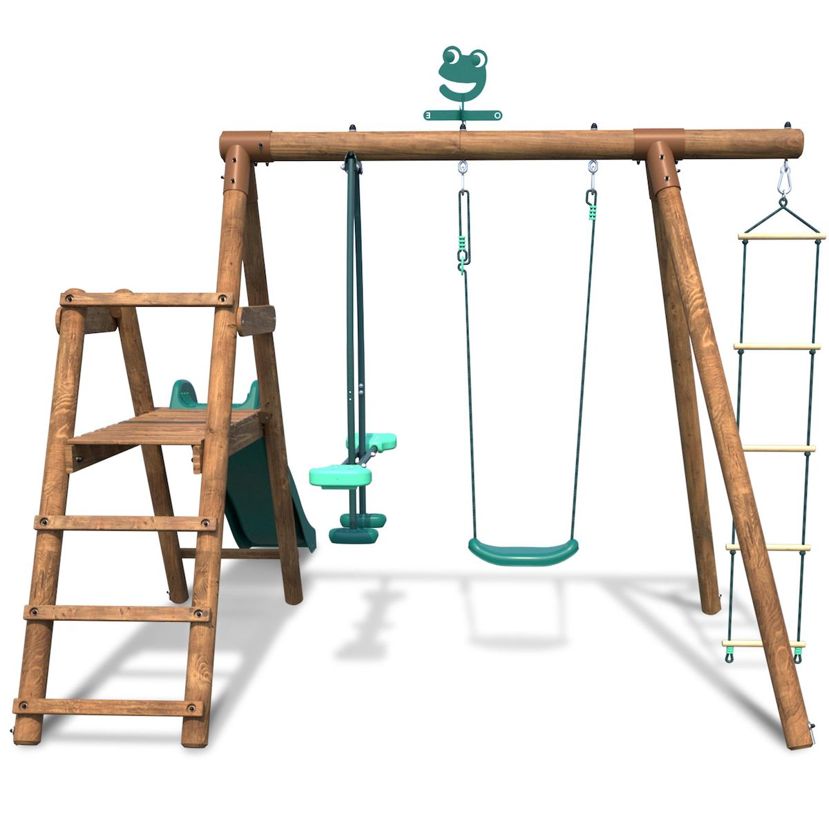 SOULET Portique balançoire avec toboggan - Bois - H1.95m - MURIER