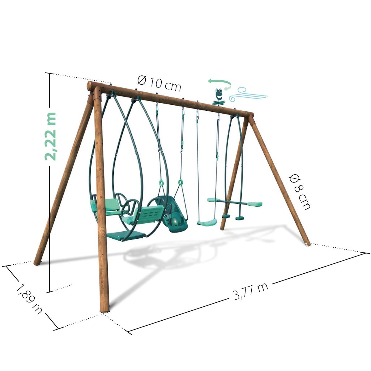SOULET Portique balançoire - Bois - H2,22m - SUZANNE
