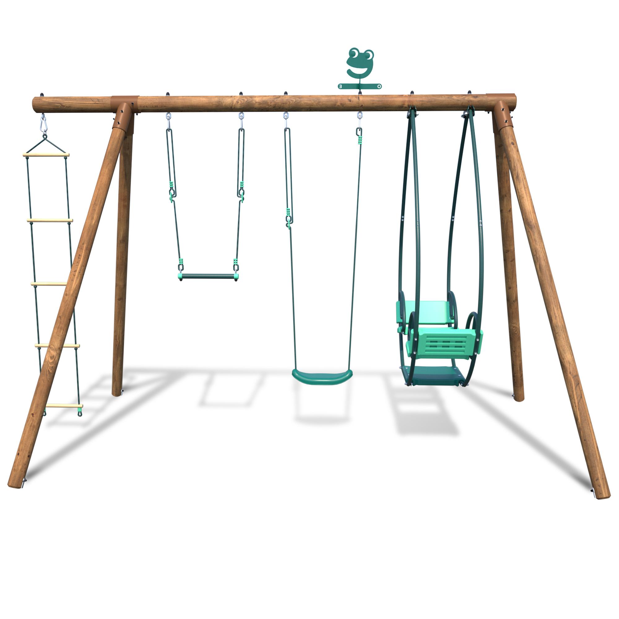 Voir la diapositive 3 : SOULET Portique balançoire - Bois - H2.22m - JULIETTE