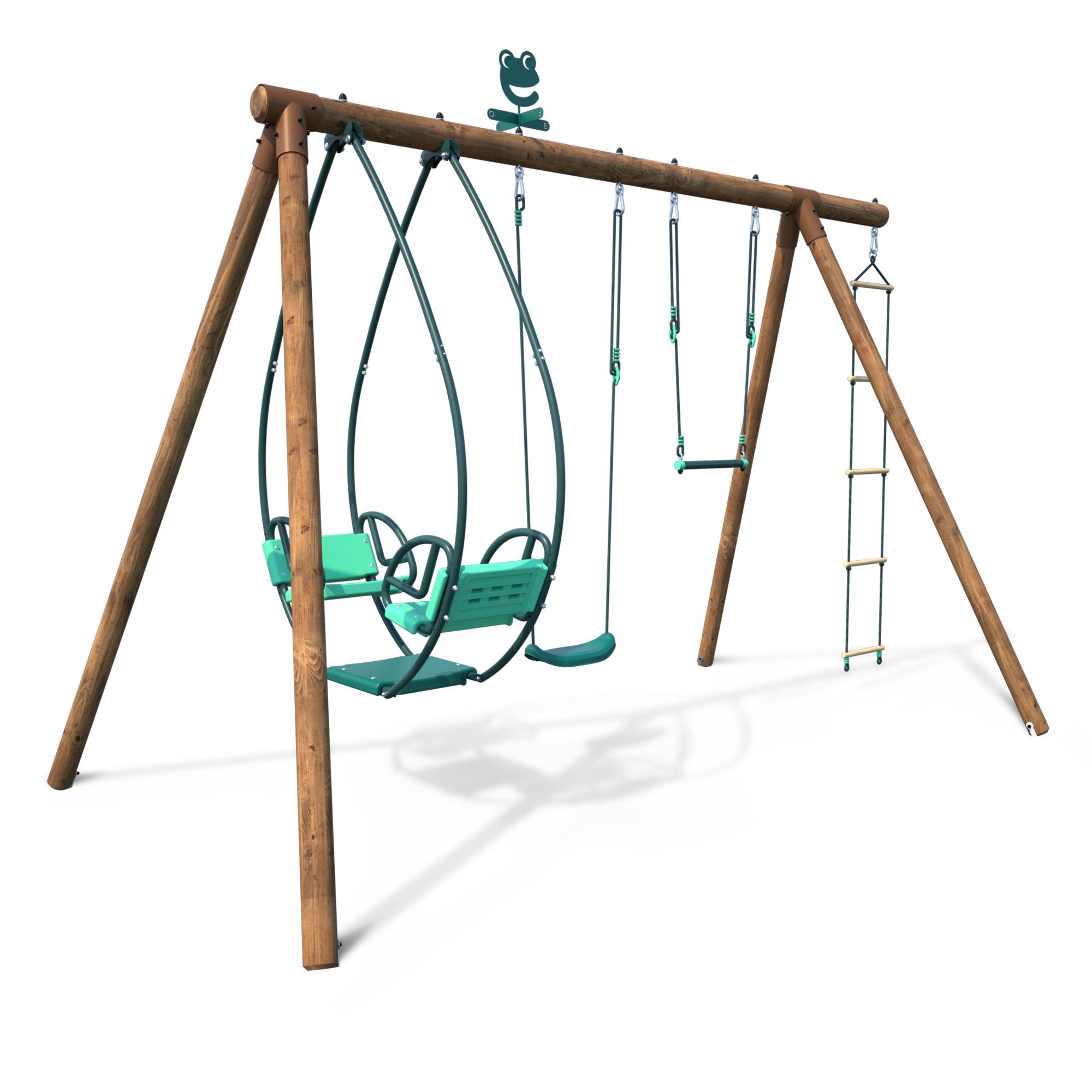 Voir la diapositive 4 : SOULET Portique balançoire - Bois - H2.22m - JULIETTE