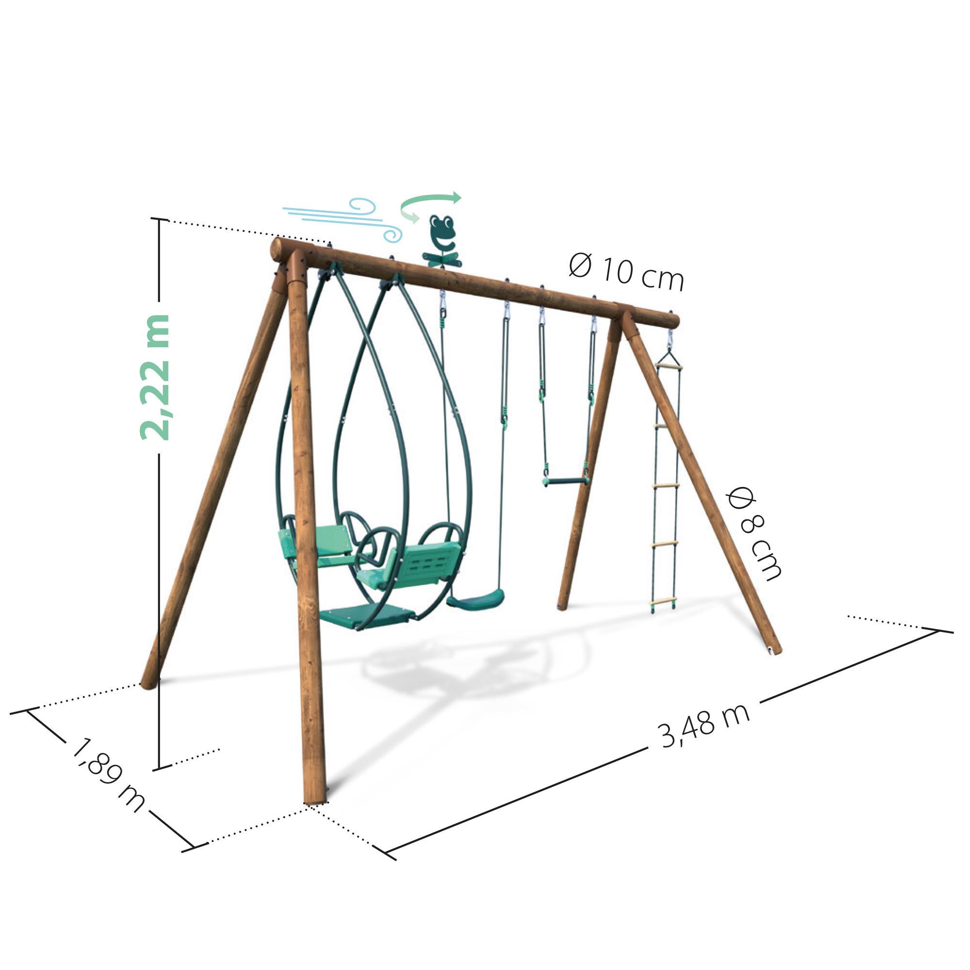 Voir la diapositive 5 : SOULET Portique balançoire - Bois - H2.22m - JULIETTE