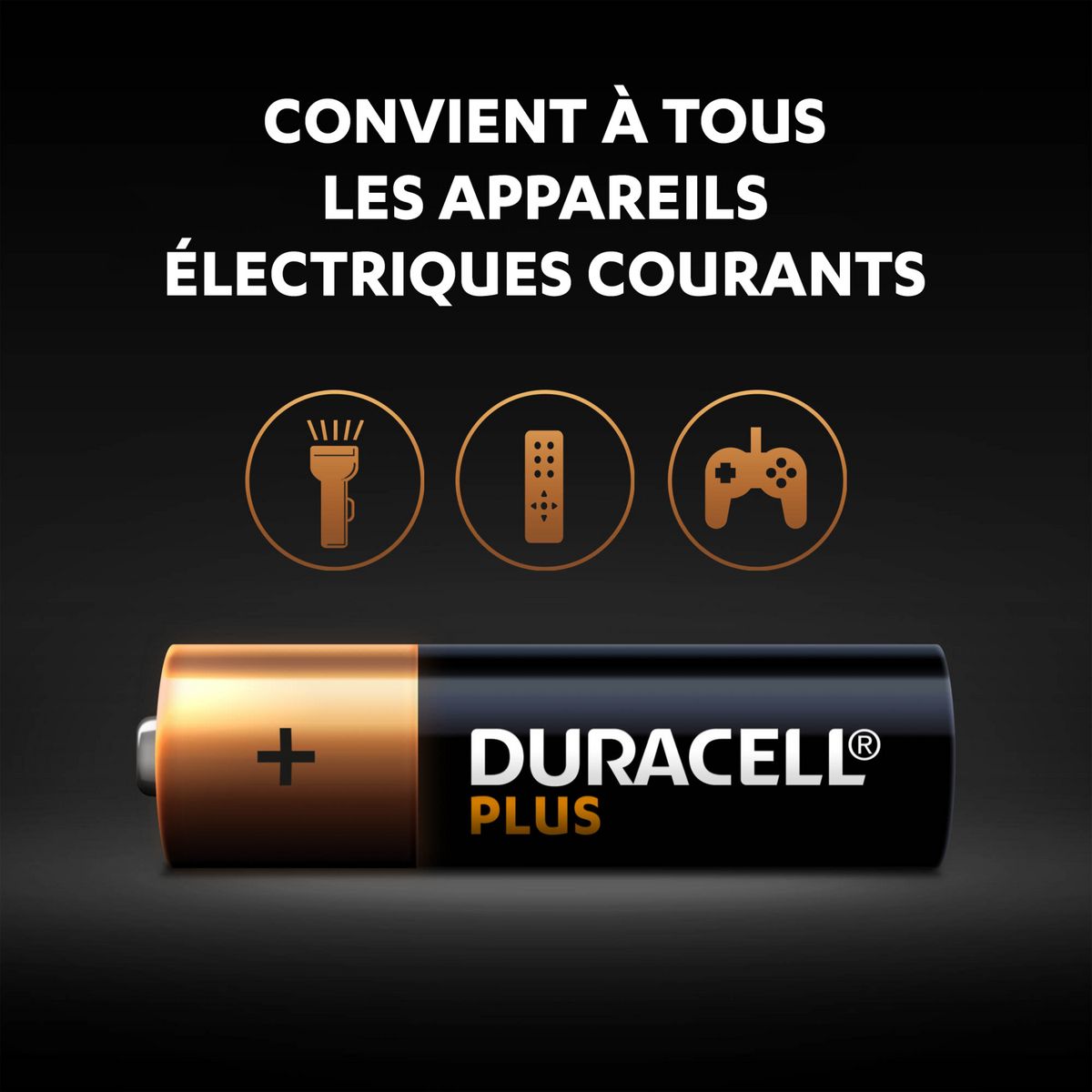 DURACELL Piles Alcalines AA Plus 100% - Lot de 8 piles