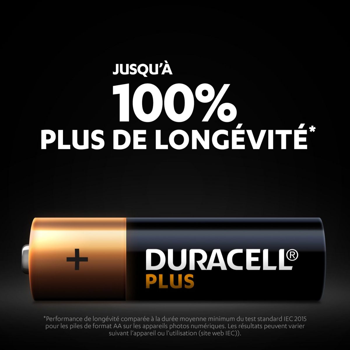 DURACELL Piles Alcalines AA Plus 100% - Lot de 8 piles