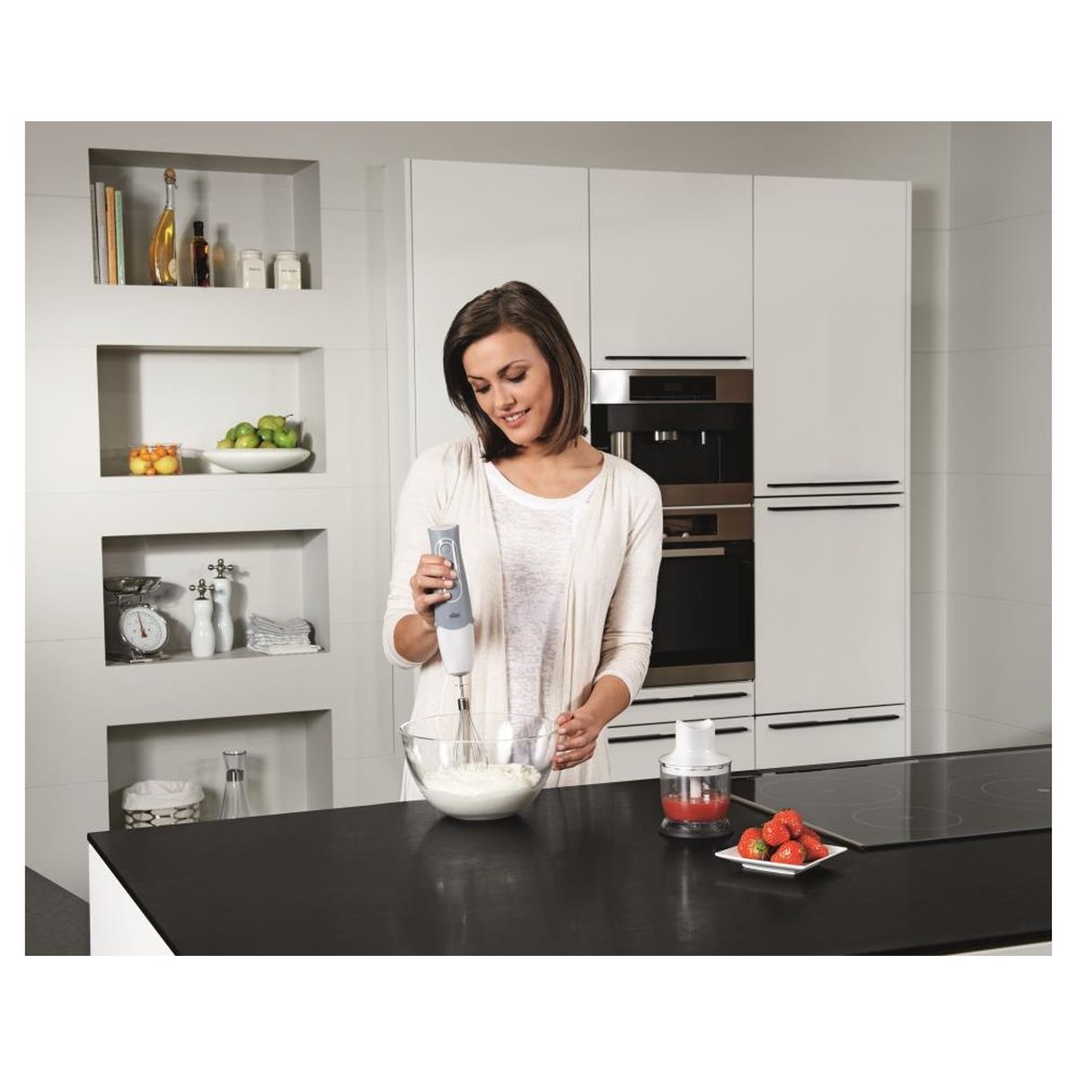 Voir la diapositive 2 : BRAUN Mixeur plongeant MQ525OMELETTE - Gris