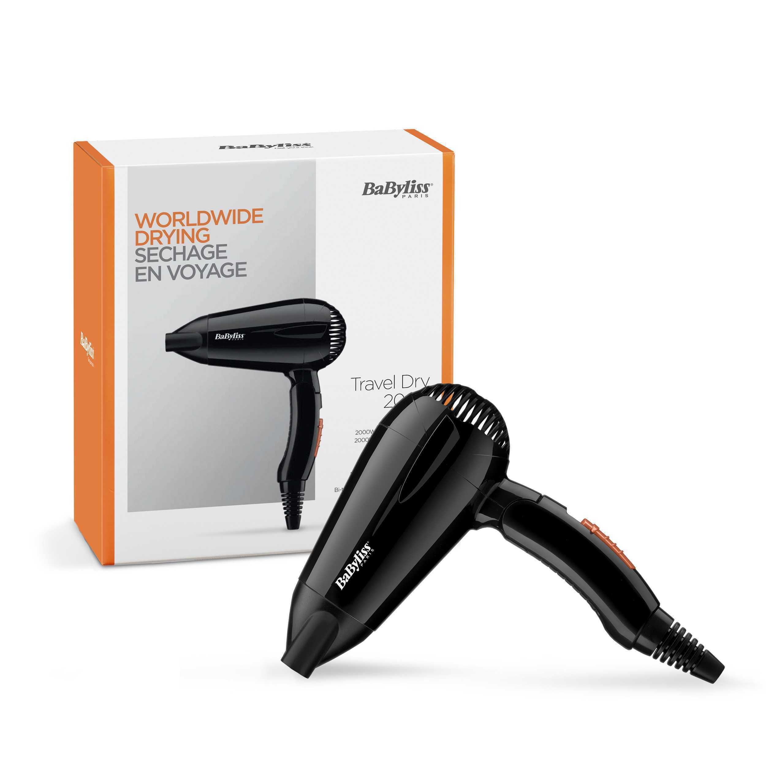 Voir la diapositive 3 : BABYLISS Sèche cheveux de voyage 5344E - Noir