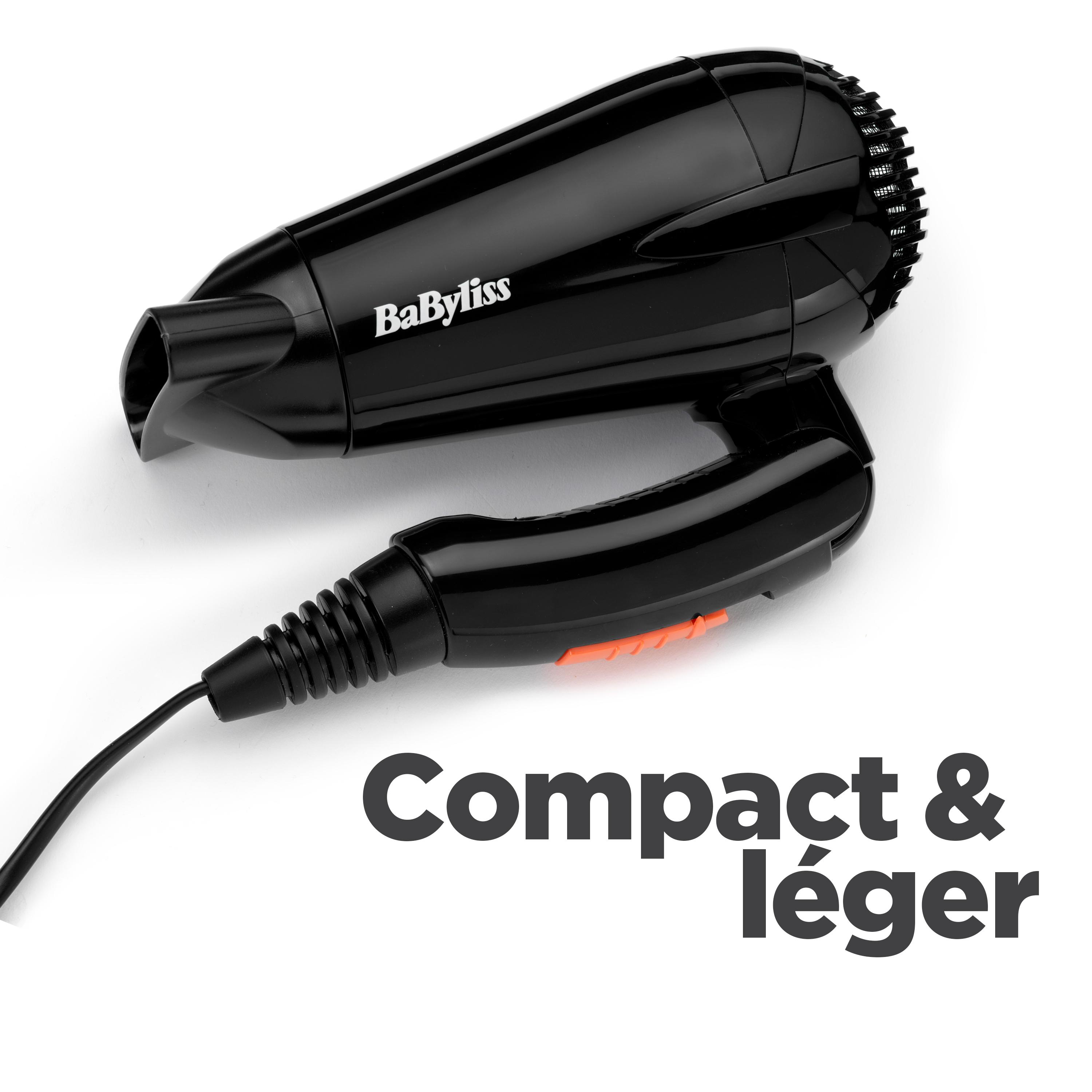 Voir la diapositive 5 : BABYLISS Sèche cheveux de voyage 5344E - Noir