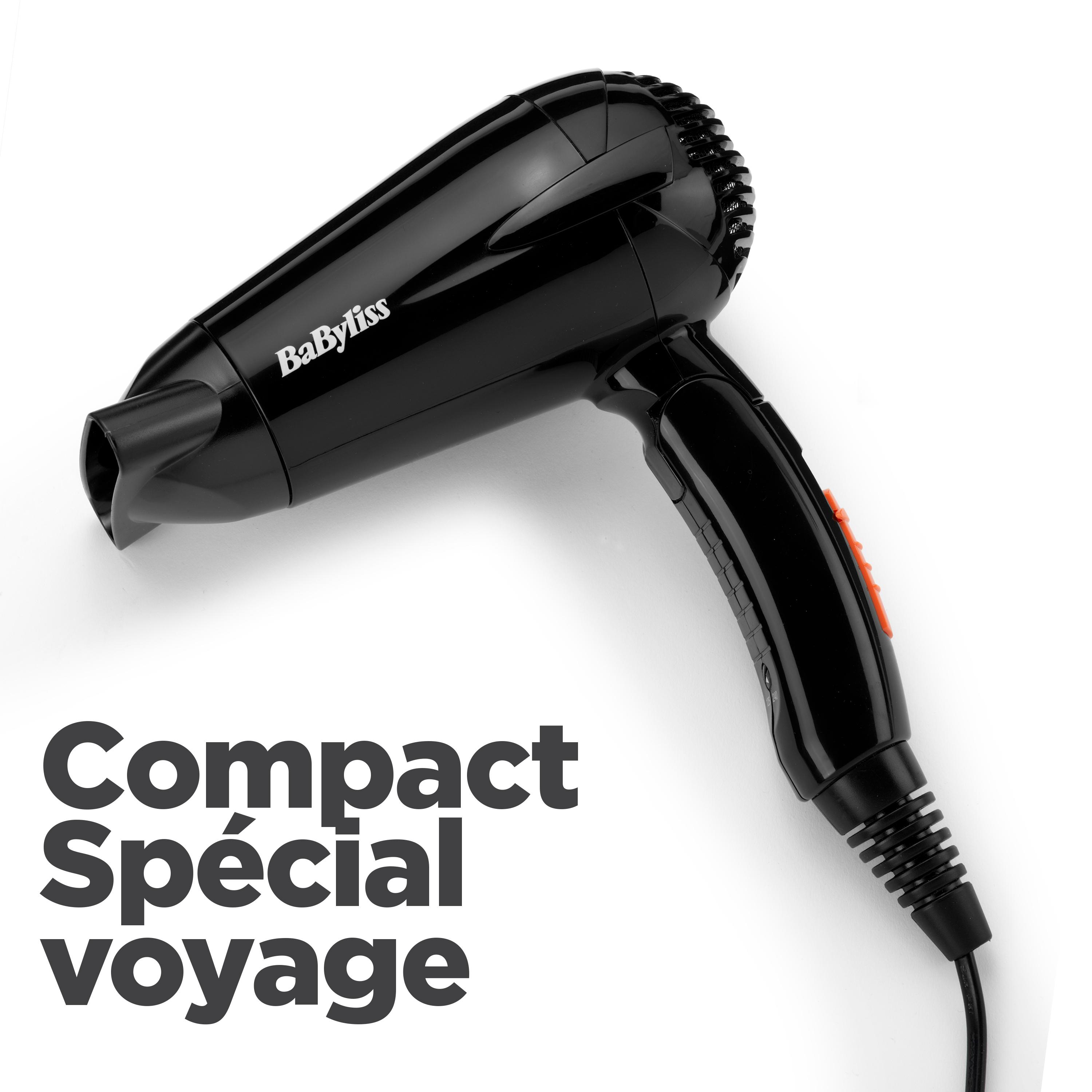 Voir la diapositive 9 : BABYLISS Sèche cheveux de voyage 5344E - Noir