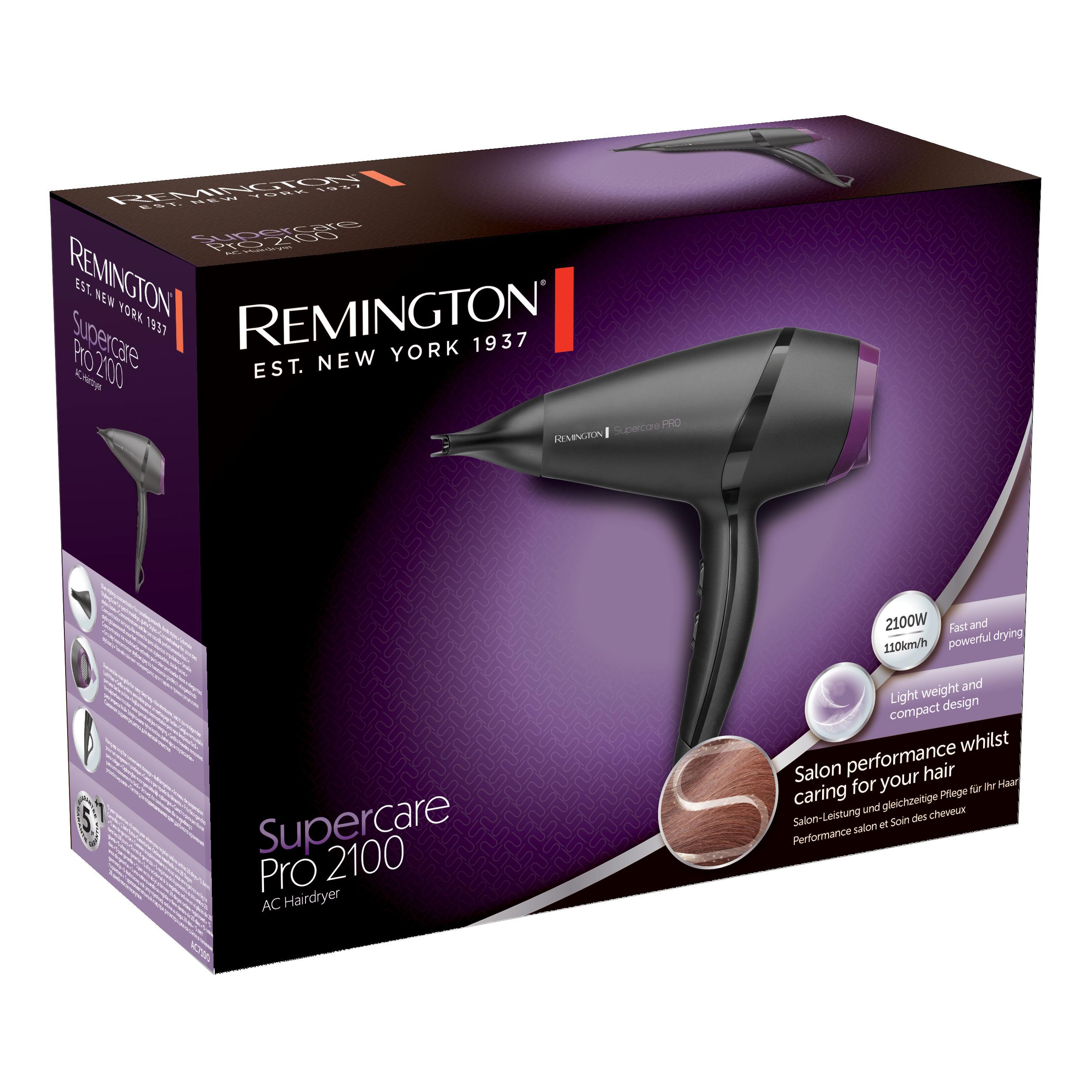 Voir la diapositive 2 : REMINGTON Sèche cheveux professionnel AC7100 - Noir