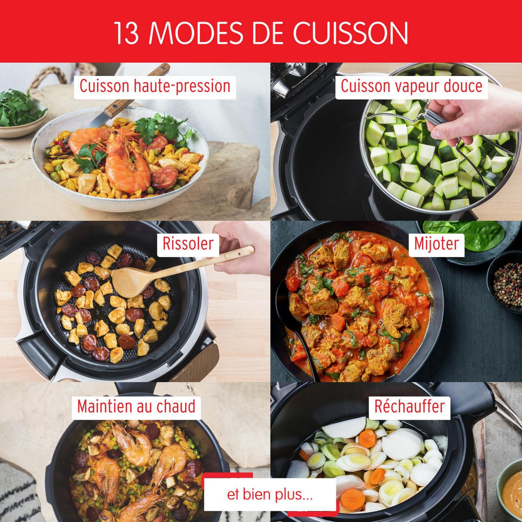 Voir la diapositive 6 : MOULINEX Multicuiseur intelligent Cookeo Touch Wifi CE902800 - Noir