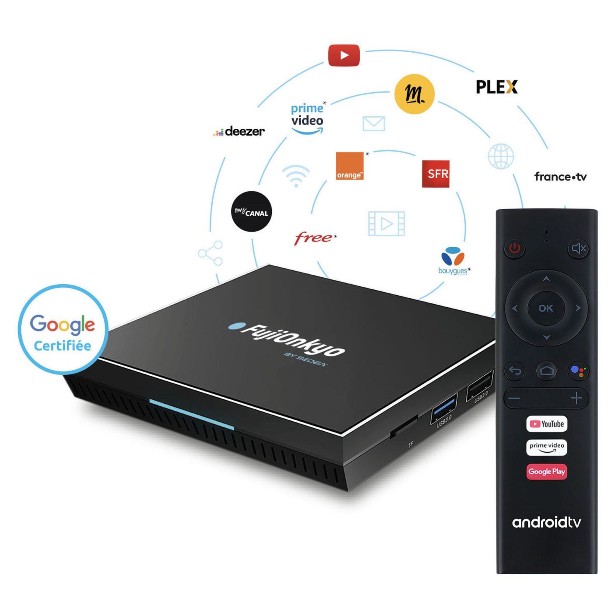 Voir la diapositive 3 : FUJIONKYO Box Android TV Google certifiée