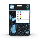 HP 963 Pack de 4 Cartouches d'encre Cyan, Magenta, Jaune et Noir Authentiques (6ZC70AE)