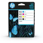 HP Pack de 4 Cartouches d'Encre HP 903 Noire, Cyan, Magenta, Jaune Authentiques (6ZC73AE) pour HP OfficeJet 6950, HP OfficeJet Pro 6960 / 6970